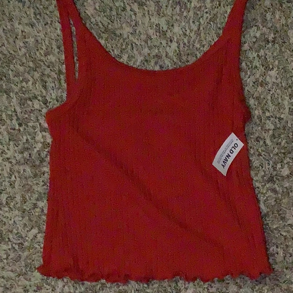 Lettuces trimmed low back tank top